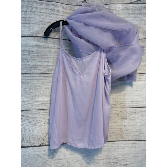 A New Day Lilac Sheer Blouse With Cami Size S - Picture 3 of 4